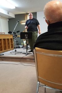 Alan sharing at Teen Challenge Ontario chapel service